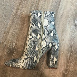 Faux Snake Skin Fashion Boot